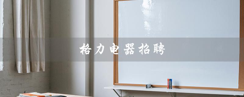 格力电器招聘(格力电器2023年招聘计划)