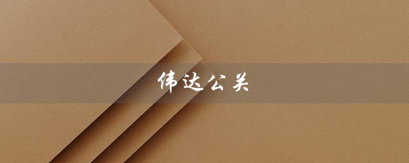 伟达公关(伟达公关公司是什么)